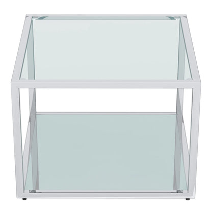 Casini Modular Glass Coffee Table – Square Design in Chrome or Gold