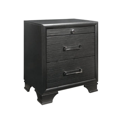 Grey three-drawer nightstand 