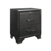Grey three-drawer nightstand 