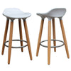 Trex 26 White Modern Counter Stools – Set of 2 with Wood Base
