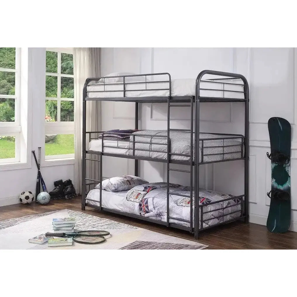 Triple Single Bunk Bed with Steel Frame