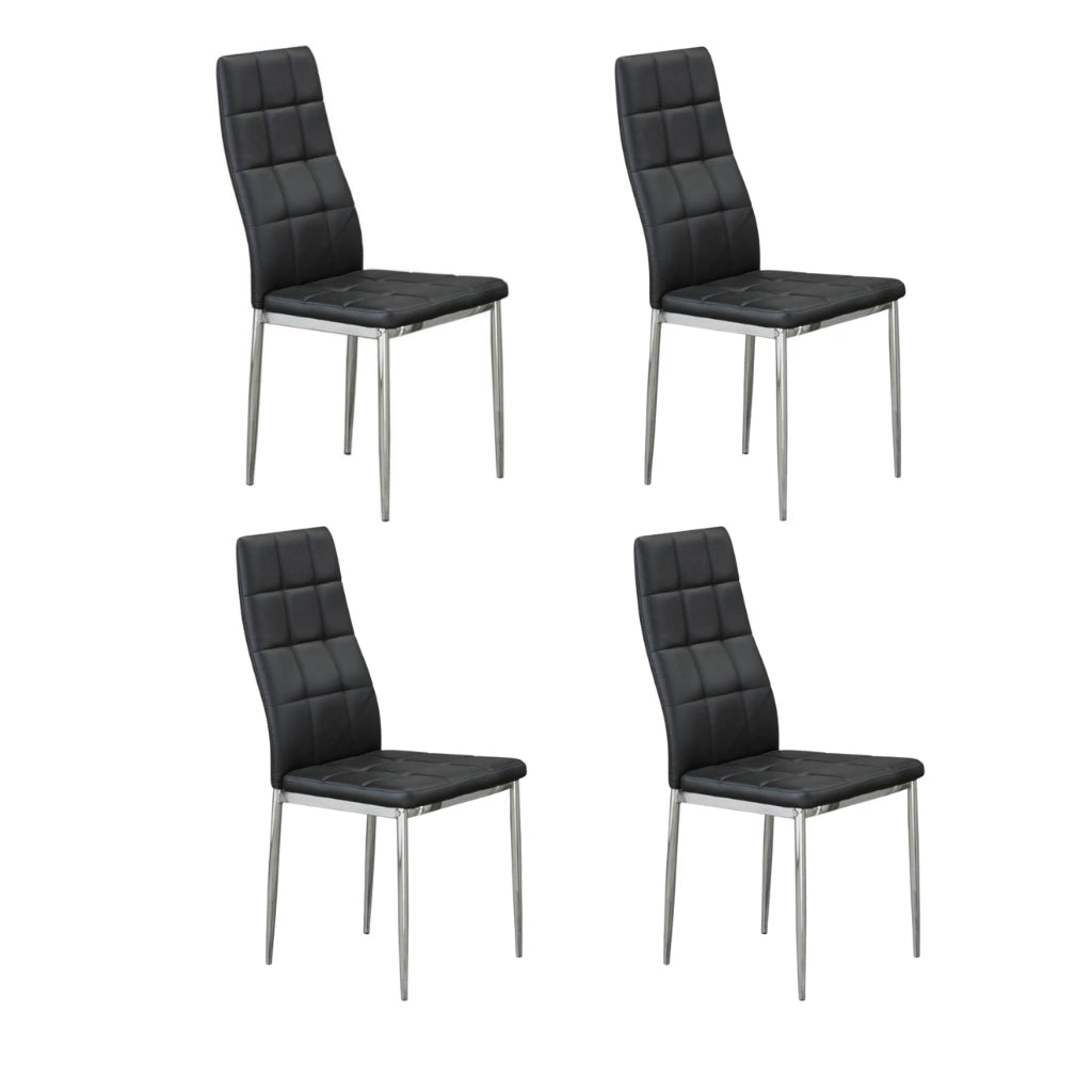 Black Tufted Dining Chairs Set of 4