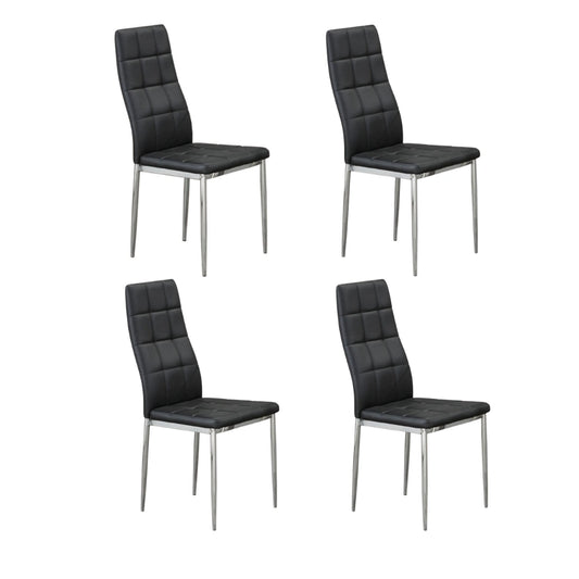 Black Tufted Dining Chairs Set of 4