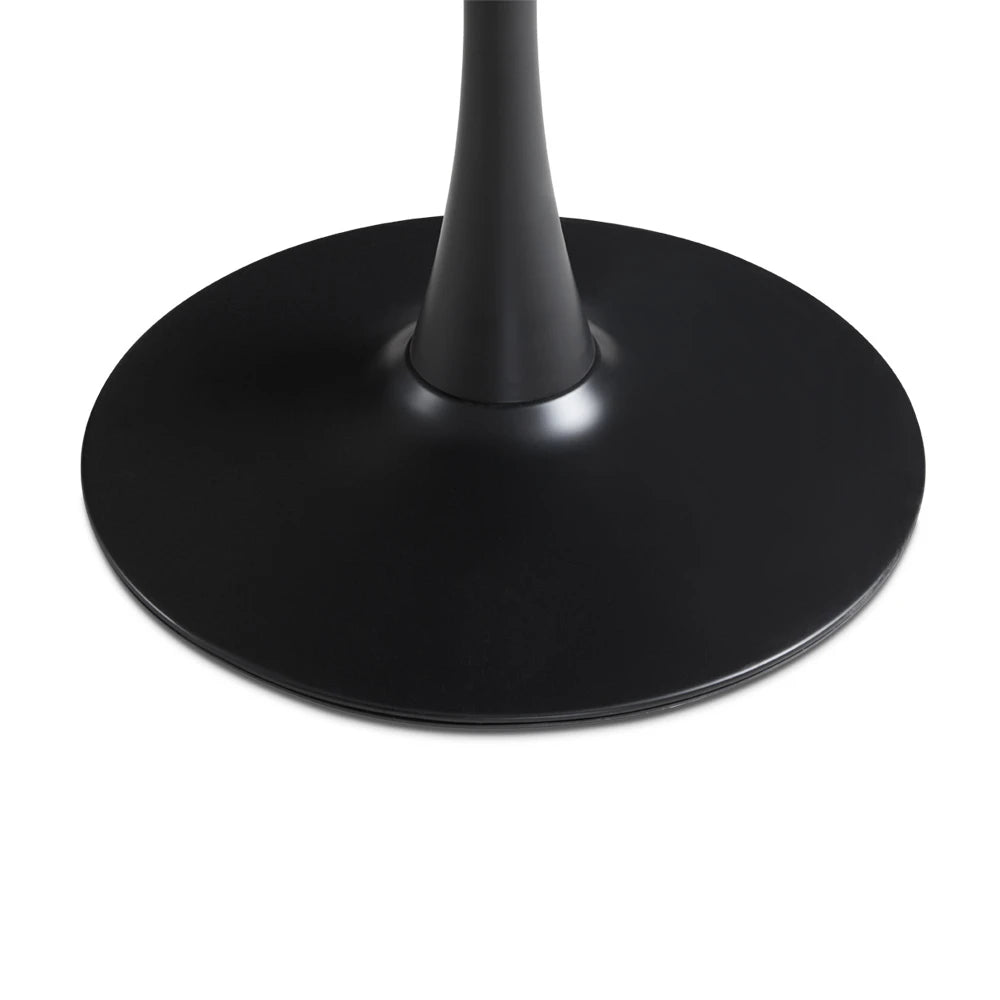 Tulip Ash Veneer Dining Table – Sleek 36" Table with Black Metal Legs