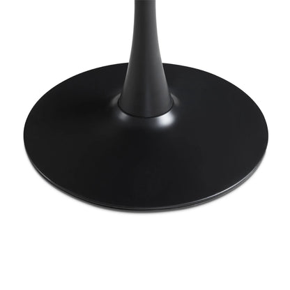 Tulip Ash Veneer Dining Table – Sleek 36" Table with Black Metal Legs
