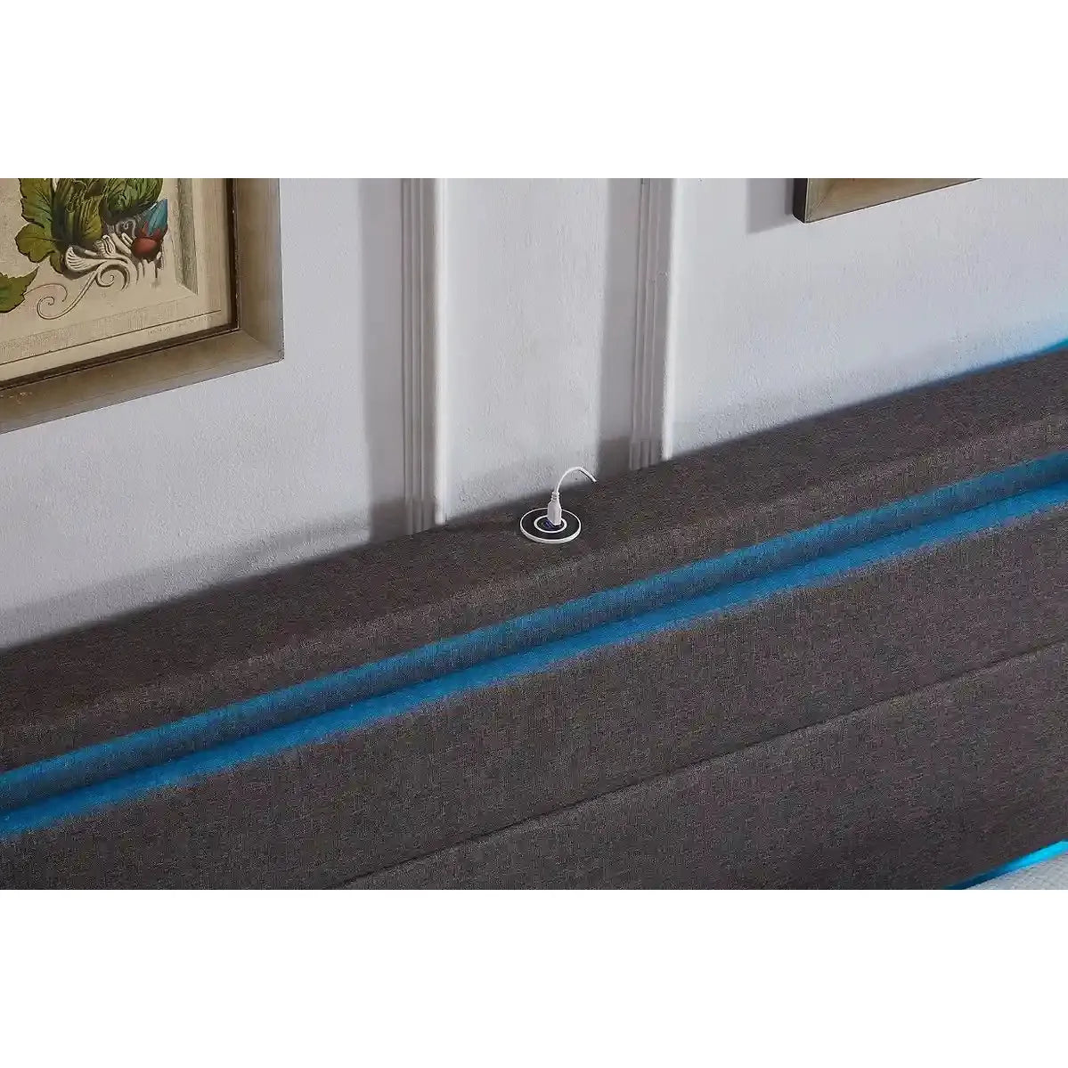 USB port of grey double bed