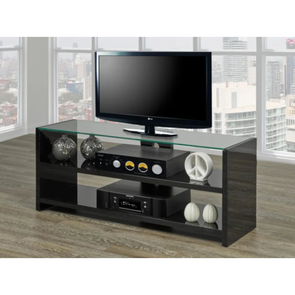 Modern Black High Gloss TV Stand – Sleek 48" Media Console