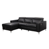 Modern Black Leather Gel Power Reclining Sectional Sofa with Storage