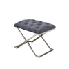 Elegant Velvet Ottoman with Stainless Steel Legs