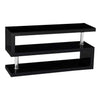 48” Wide Modern 3-Tier Sleek Black TV Stand with Chrome legs