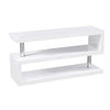48” Wide Modern 3-Tier Sleek Black TV Stand with Chrome legs