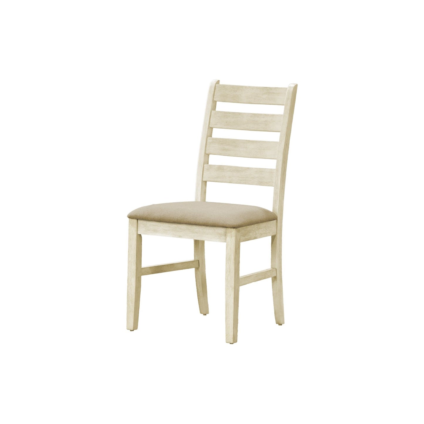 Upholstered Dining Chairs – Beige Linen-Look Fabric - Set of 2