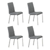 gray dining chair set with chrome legs 