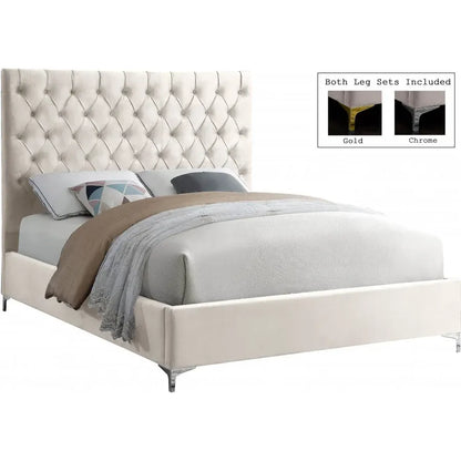 Velvet Double Bed leg options