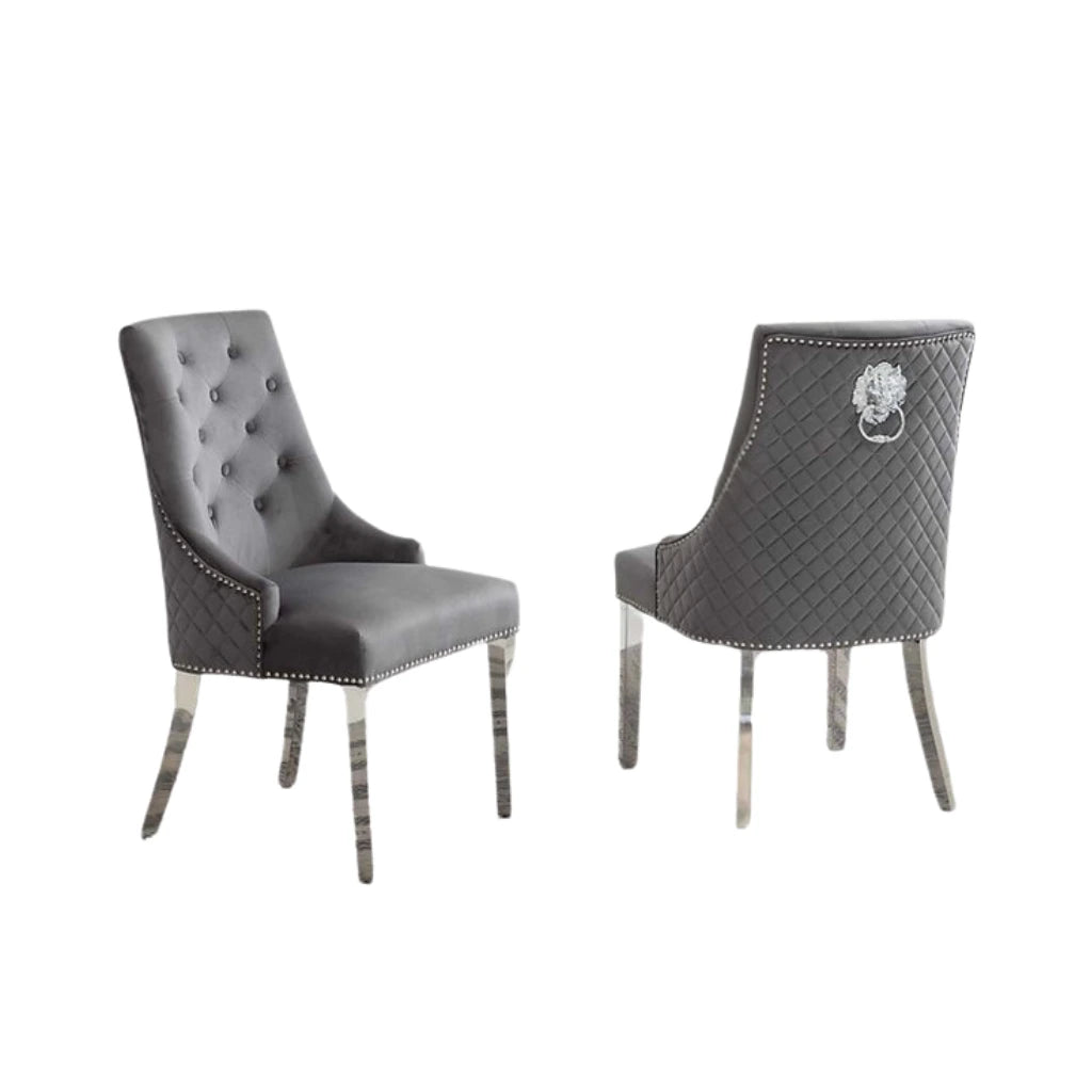 Set Of Two gray accent chairs 