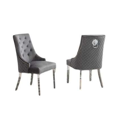Set Of Two gray accent chairs 