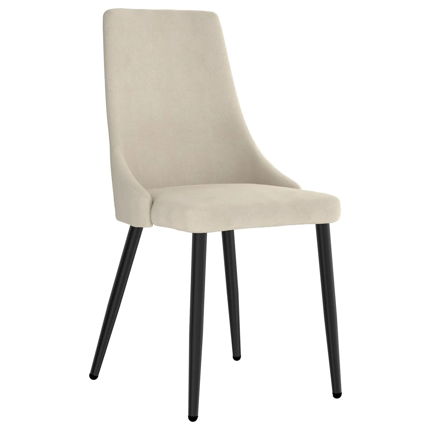Venice Mid‑Century Modern Dining Chairs – Set of  2 With Beige Fabric