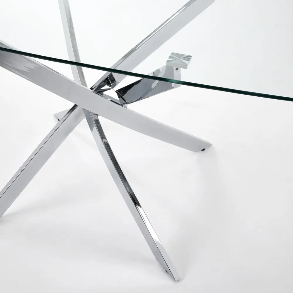 Victor Glass Dining Table – Modern Condo-Size Table with Chrome Base