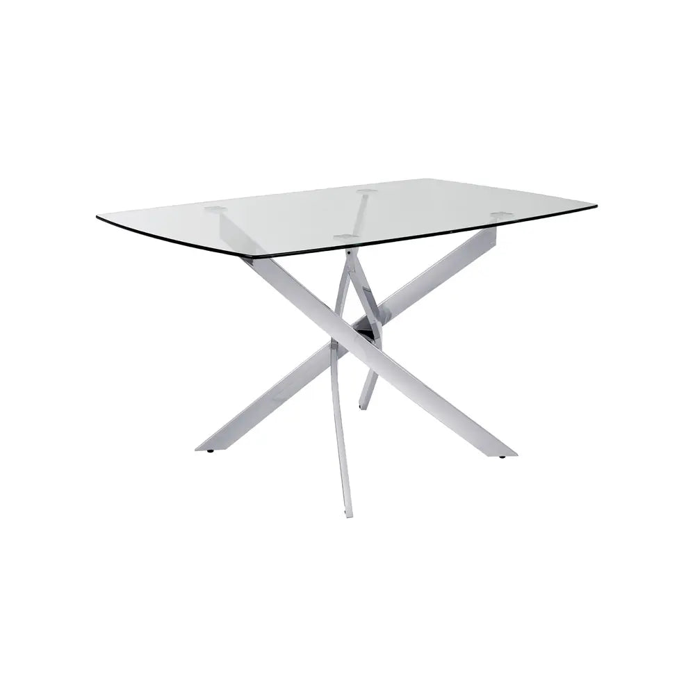 Victor Glass Dining Table – Modern Condo-Size Table with Chrome Base