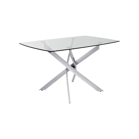 Victor Glass Dining Table – Modern Condo-Size Table with Chrome Base
