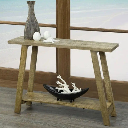 Volsa Solid Wood Console Table – 2-Tier Narrow Table for Entryways