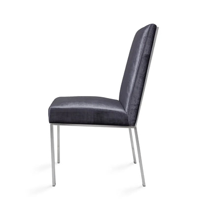 Wellington Charcoal Velvet Dining Chair with Steel Frame