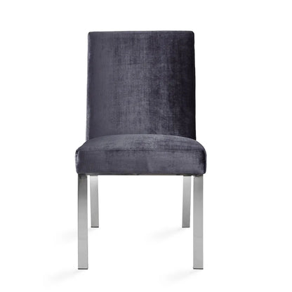 Wellington Charcoal Velvet Dining Chair with Steel Frame