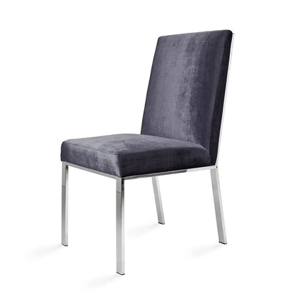 Wellington Charcoal Velvet Dining Chair with Steel Frame