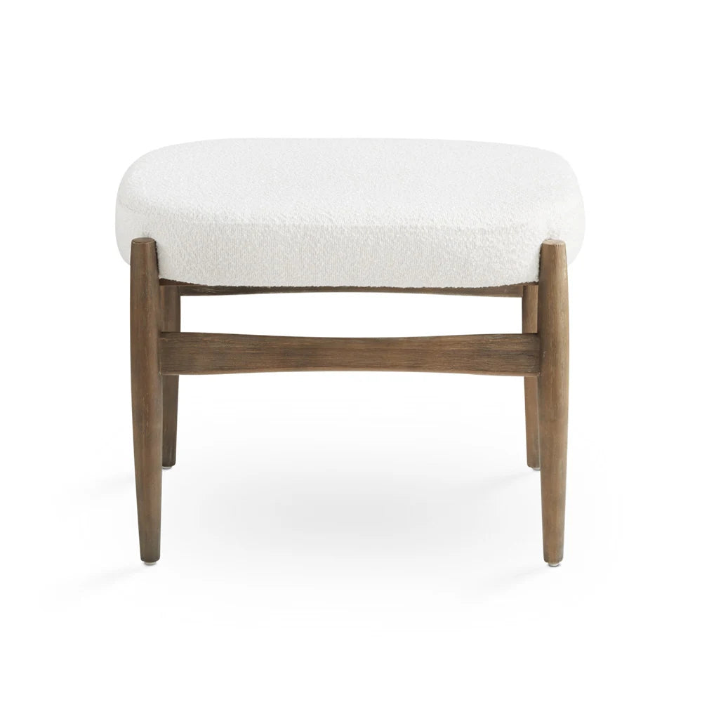 White Fabric Ottoman  for Living Room