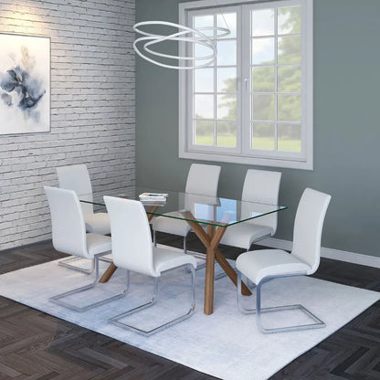Maxim Faux Leather Dining Chairs Set of 2 with Chrome Legs