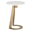 Devas Marble Accent Table with Hammered Brass Base