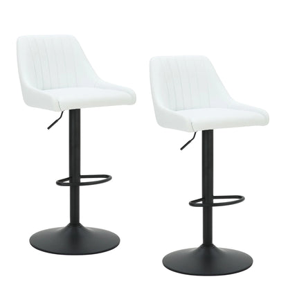 Kron Adjustable Swivel Fabric Bar Stools Set of 2 – Air-Lift Height