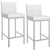 Porto Modern Counter Stools with Faux Leather and Chrome Base - 2PC
