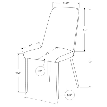 White Leather-Look Dining Chairs – 37"H with Chrome Legs - Set Of 2