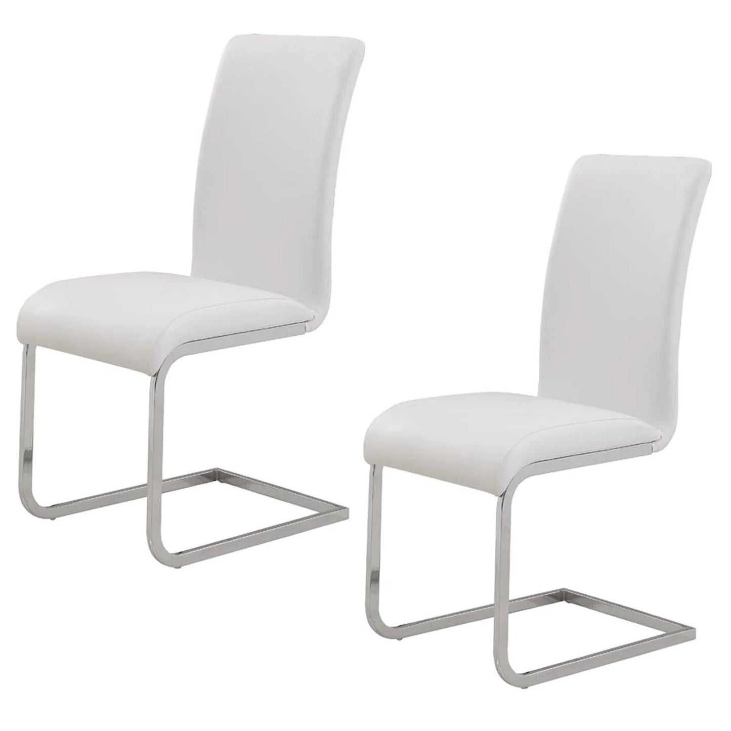 Maxim Faux Leather Dining Chairs Set of 2 with Chrome Legs