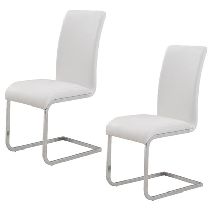 Maxim Faux Leather Dining Chairs Set of 2 with Chrome Legs