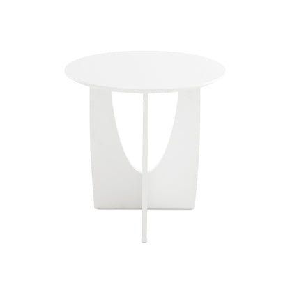 Myrtle White Round End Table – 20″ Oak Veneer Top & Sleek Modern Base