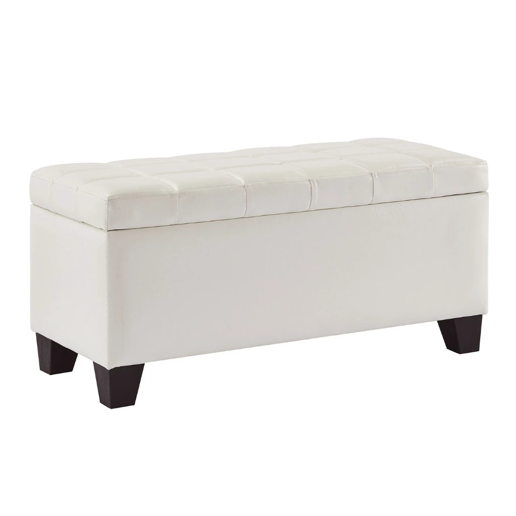 Winston Black Storage Ottoman Bench – Faux Leather & Deep Storage