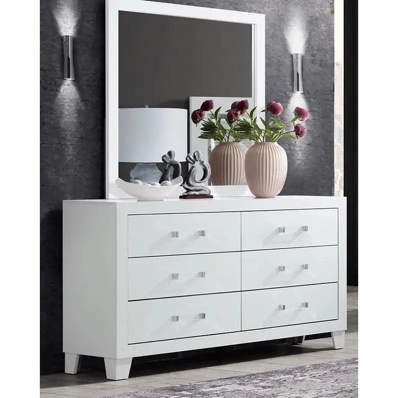 White dresser with mirror