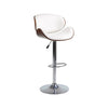 White bar stool with a chrome base 