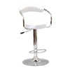 White bar stool with chrome base 