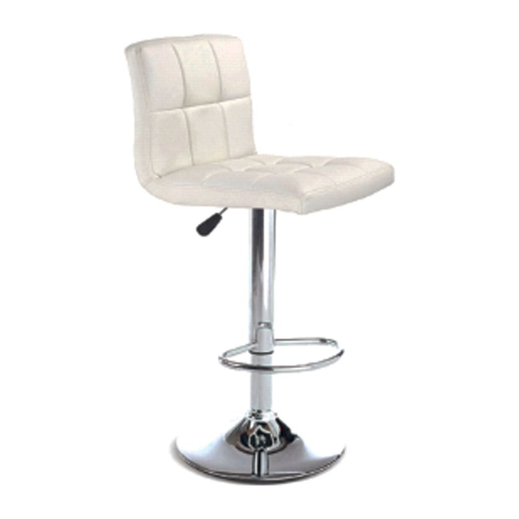 White bar stool with a chrome