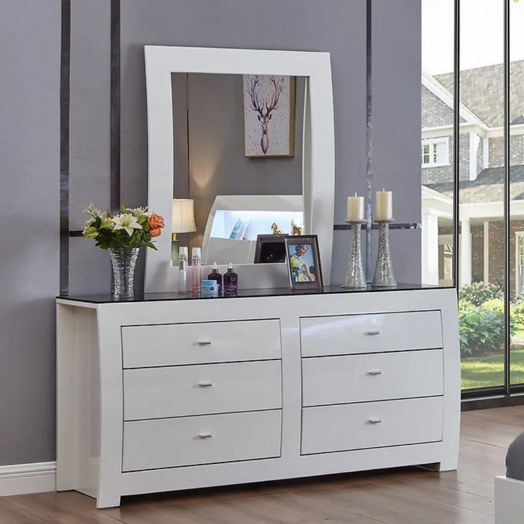 White Dresser with Mirror