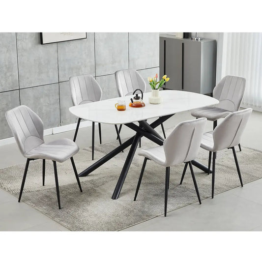 Oval Dining table set with chairs in