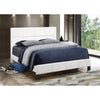 White PU Queen Bed with Mattress Support 
