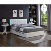 White Queen bed with LED light and storage option