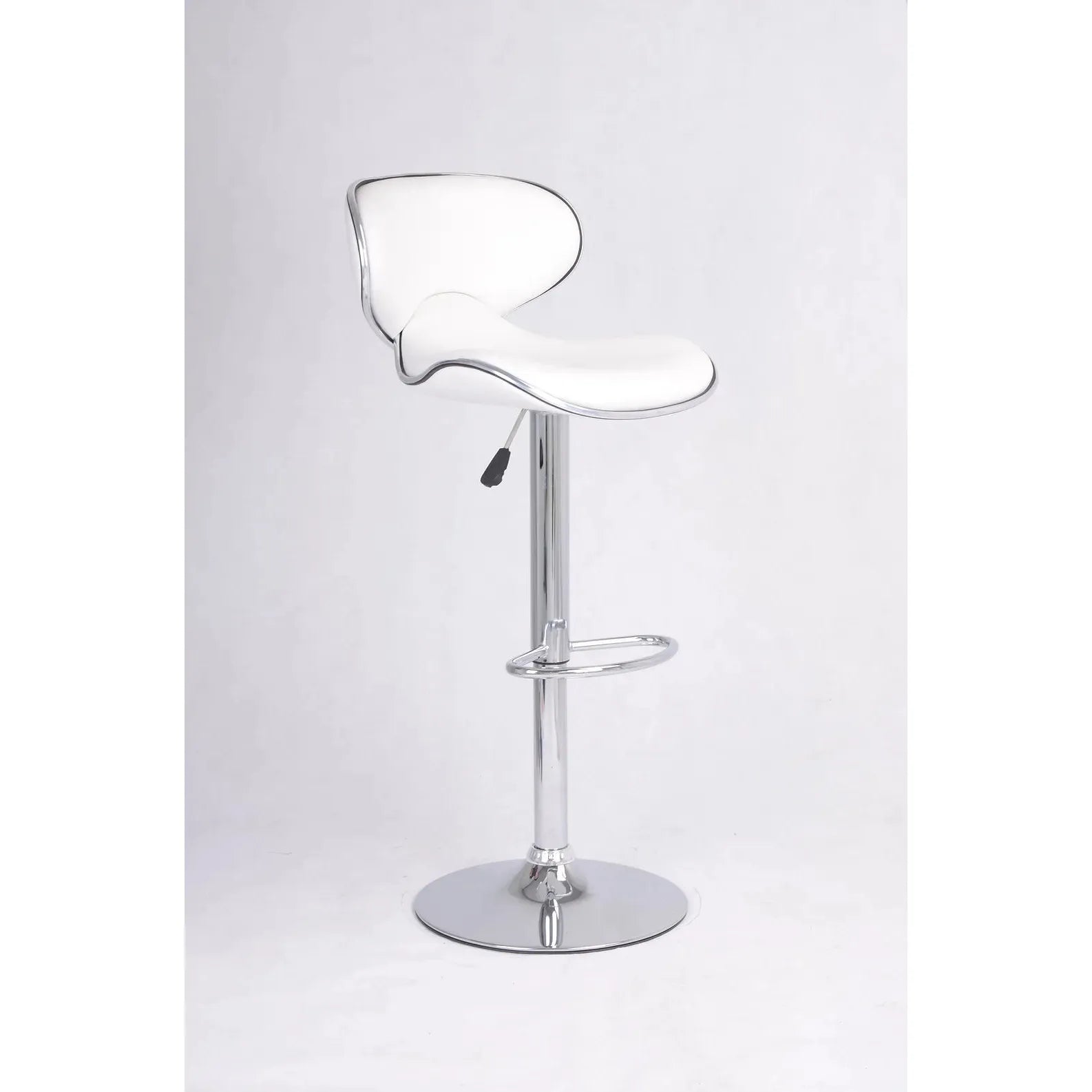 Modern bar stool with a white seat 