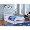White Mission Style Single Bed with Storage
