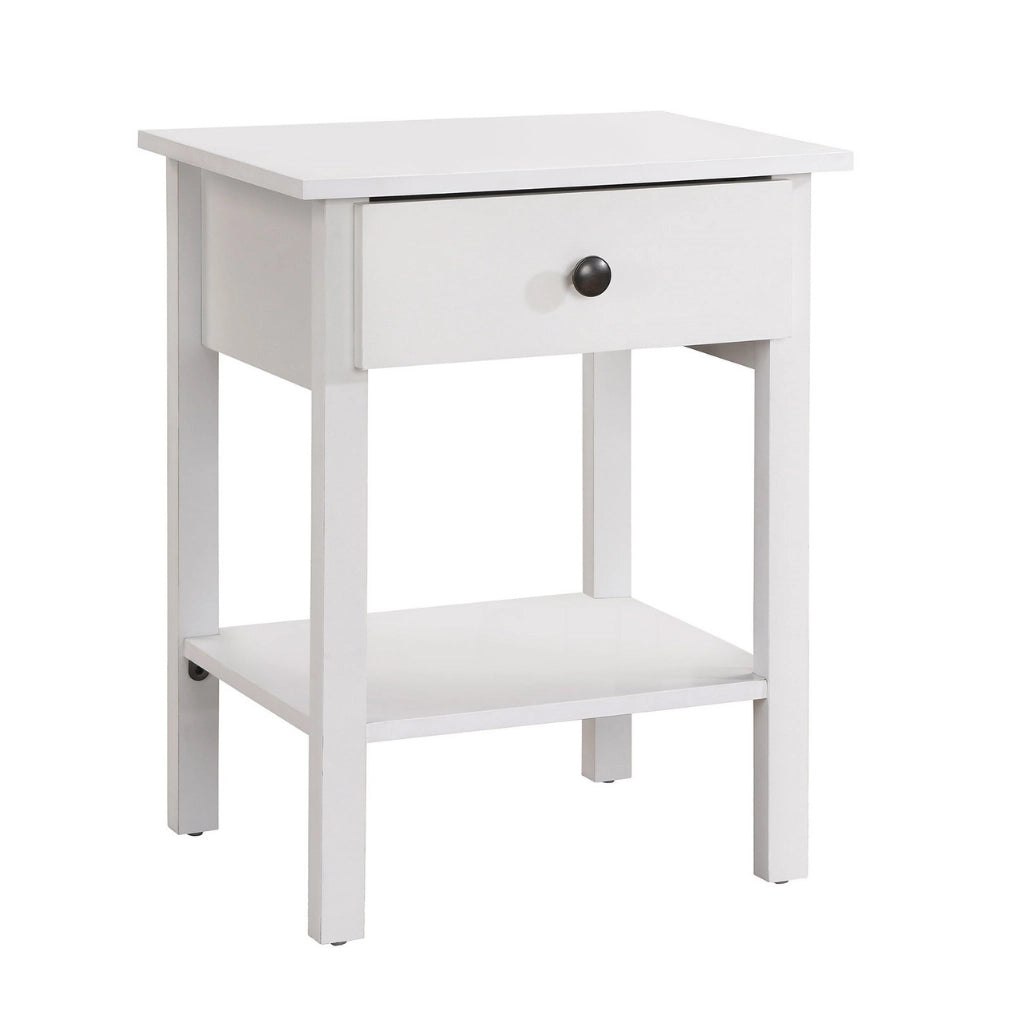 White nightstand with a drawer 