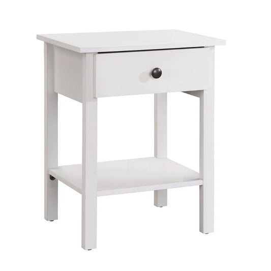 White nightstand with a drawer 